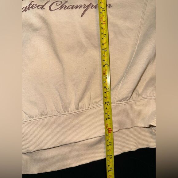 Urban Outfitters BDG Cream undefeated champion embroidered sweatshirt Size S EUC - Picture 7 of 7